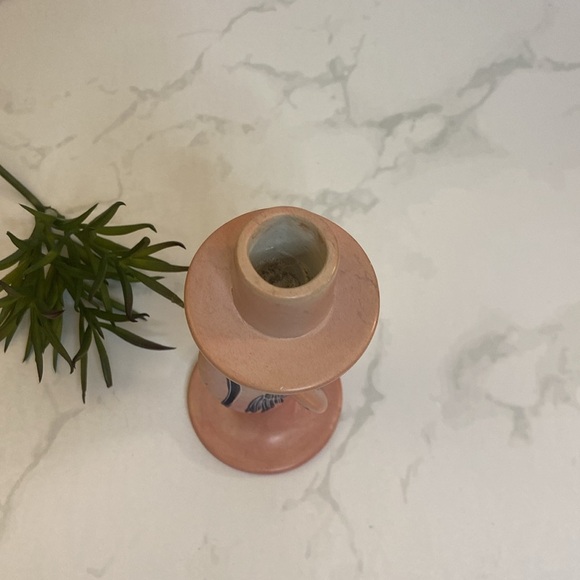 Vintage Pink Soapstone Candle Holder CandleStick Swirl Tribal African Home Decor - Picture 5 of 6